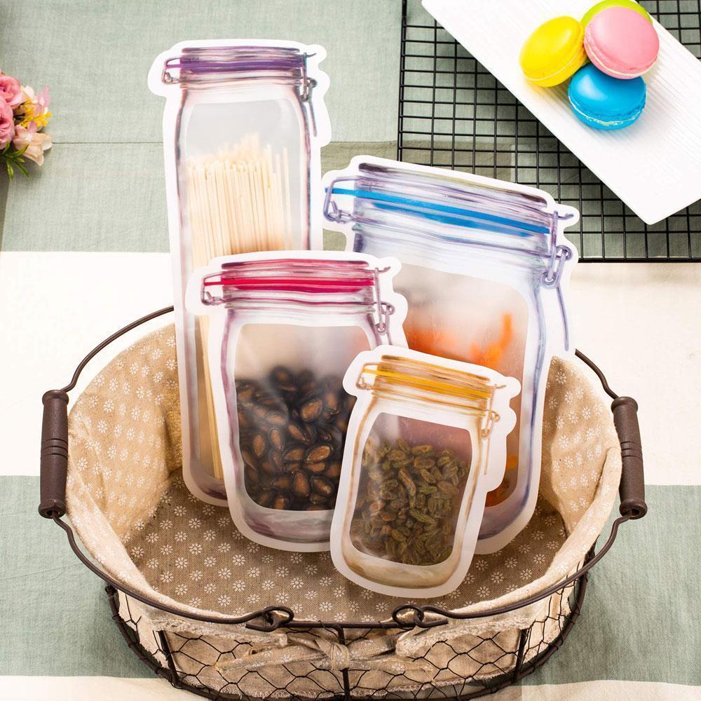 Jar Zipper Bags. set of 5