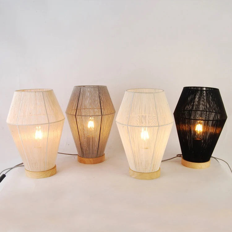 Rustic Table Lamps with Natural Woven Shades