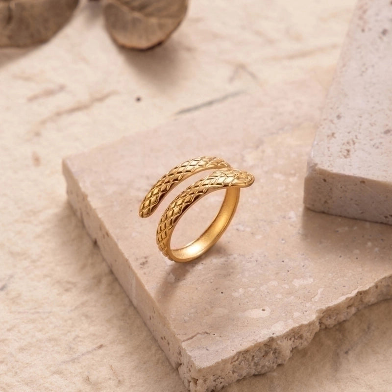 INS Style Minimalist Leaf Solid Color 304 Stainless Steel Plating Hollow Out Open Ring