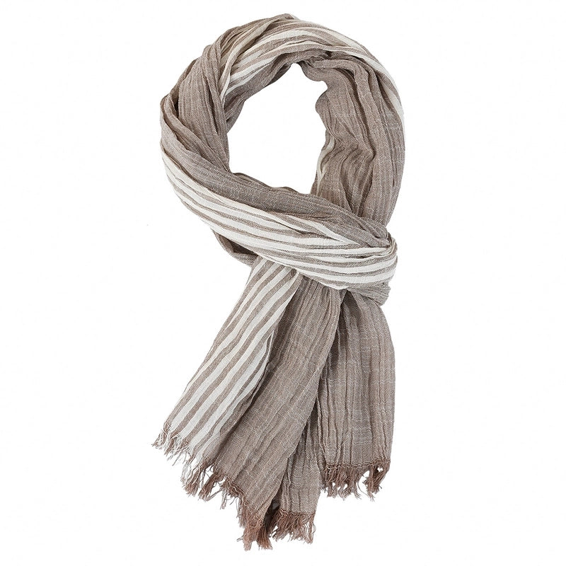 Men's Scarf Spring And Summer Pinstripe Scarf Navy Color Matching Yarn-dyed Thin Casual Men's Scarf Blue
