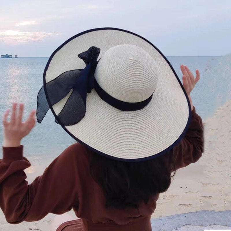 Women's Lady Vacation Bow Knot Big Eaves Sun Hat