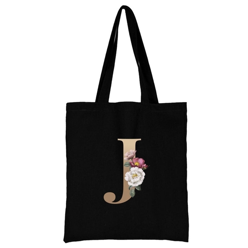 Women's Minimalist Letter Flower Shopping Bags