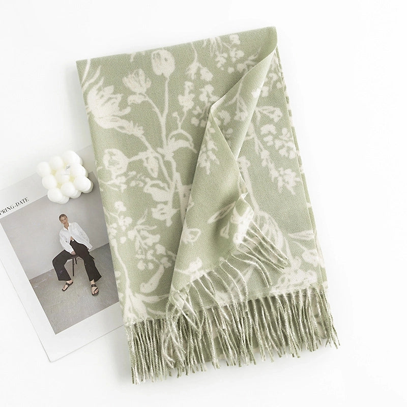Women's Minimalist Flower Polyester Printing Scarf