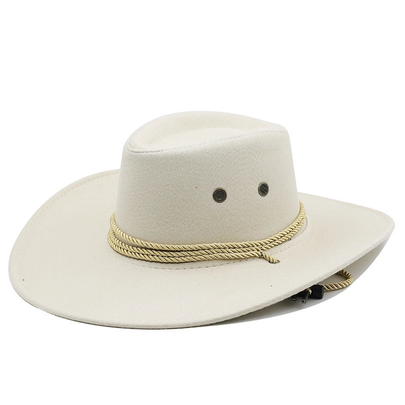 Western Denim Hat Big Brim Suede Outdoor Retro Top Hat British Jazz Hot