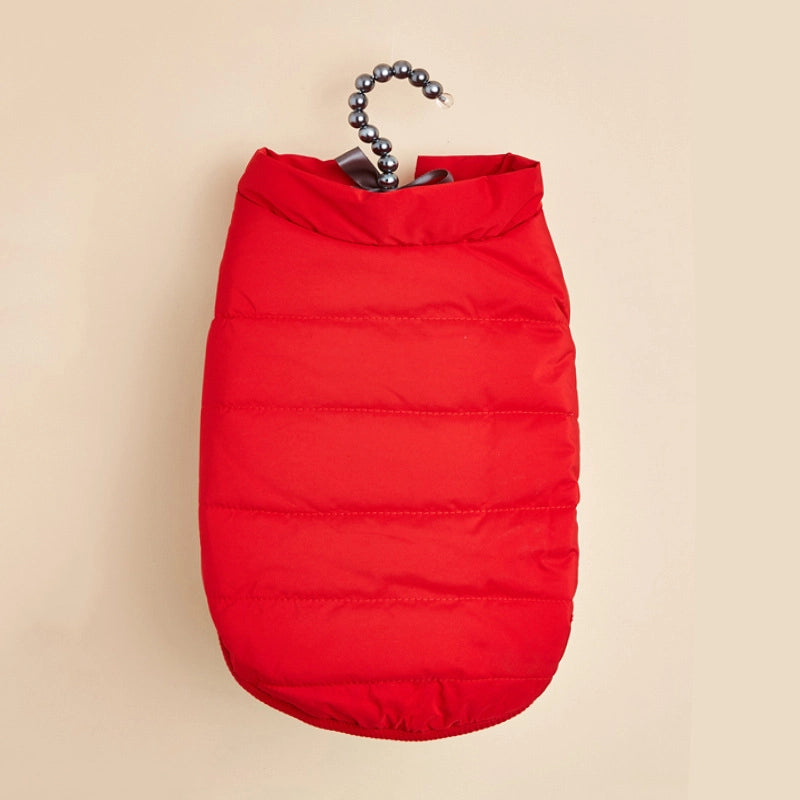 Autumn And Winter Pet Clothes With Velvet Padded Cotton-padded Jacket Teddy Bear Small And Medium-sized Dog Cotton-padded Jacket Warm Waterproof Vest