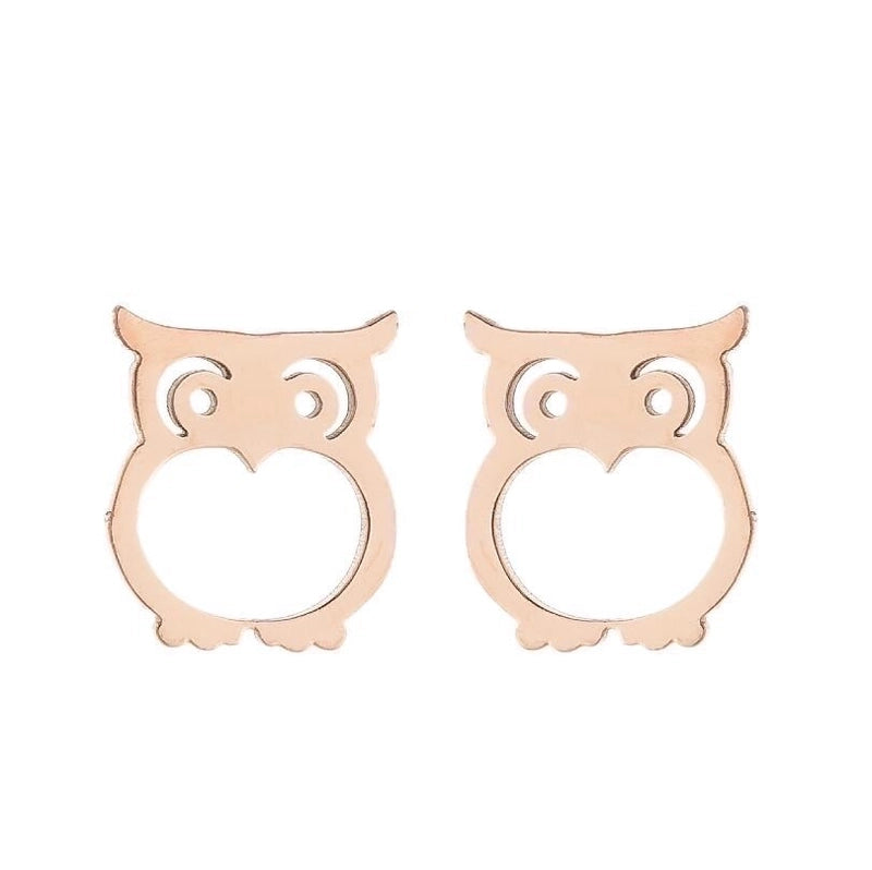 Minimalist Animal 304 Stainless Steel No Inlaid 18K Gold Plated Ear Studs