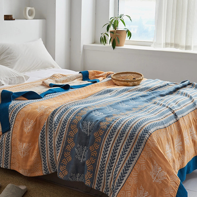 Towel Quilt Pure Cotton Five-Layer Gauze Towel Blanket Four Seasons Office Single Double Nap Blanket Quilt