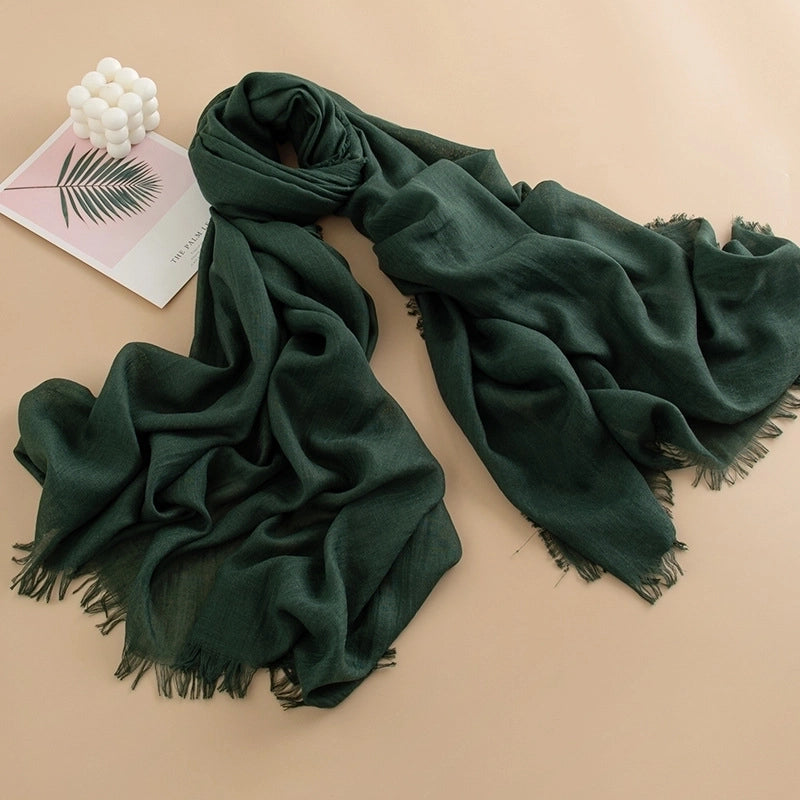 Spring And Summer New Solid Color Thin Scarf High Sense Female All-Matching Long Air Conditioning Shawl Sunscreen Scarf Scarf