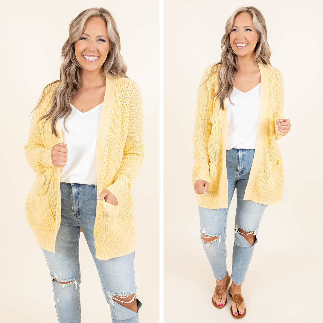 Brighter Than The Moon Cardigan. Golden Straw