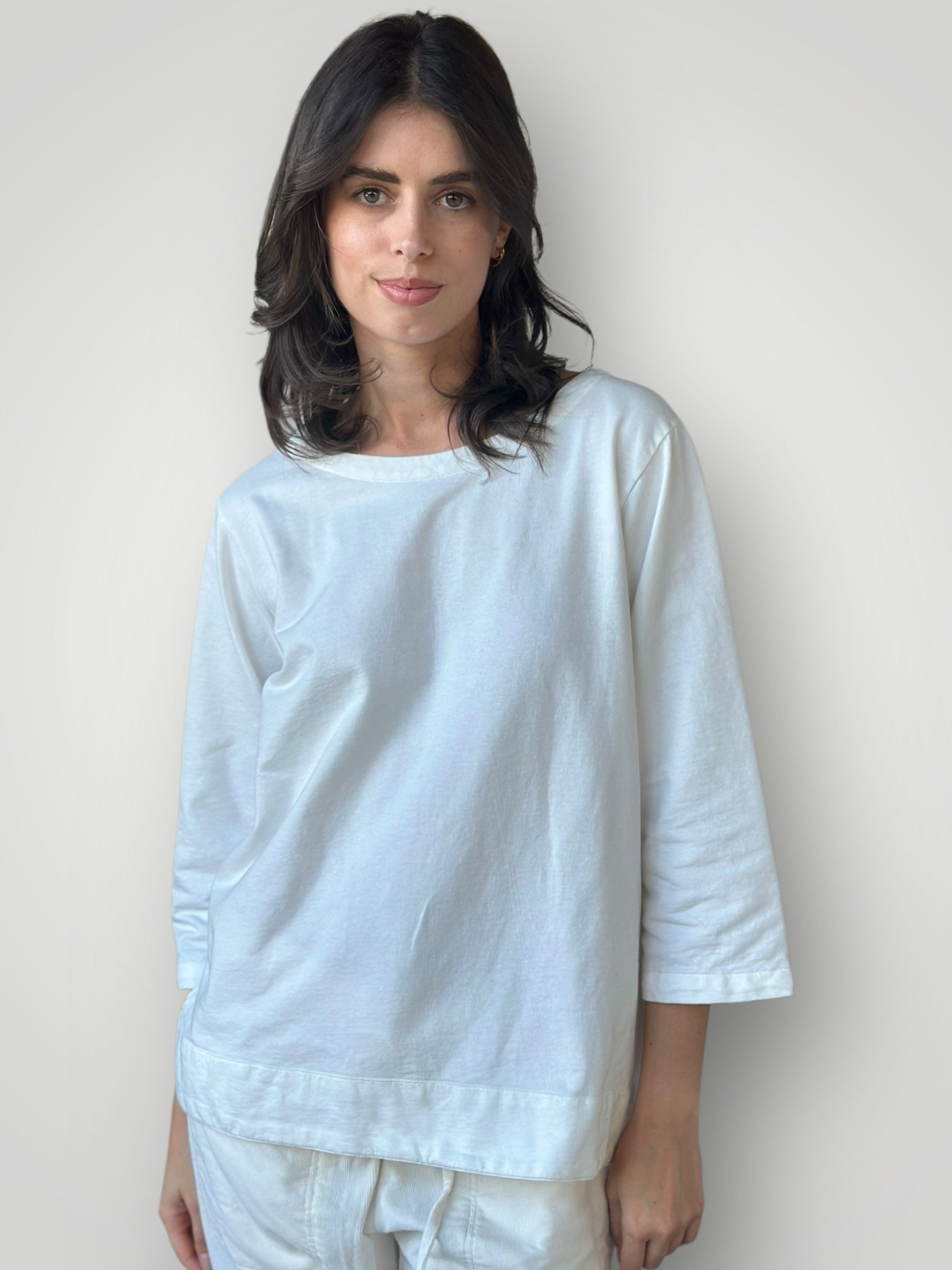 april top - winter white  knit