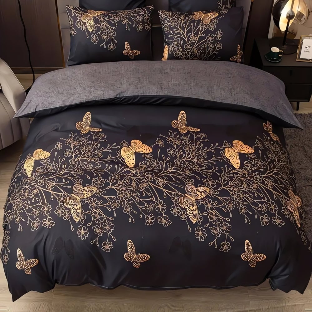 Midnight Butterfly Quilt Cover | 3pcs Set