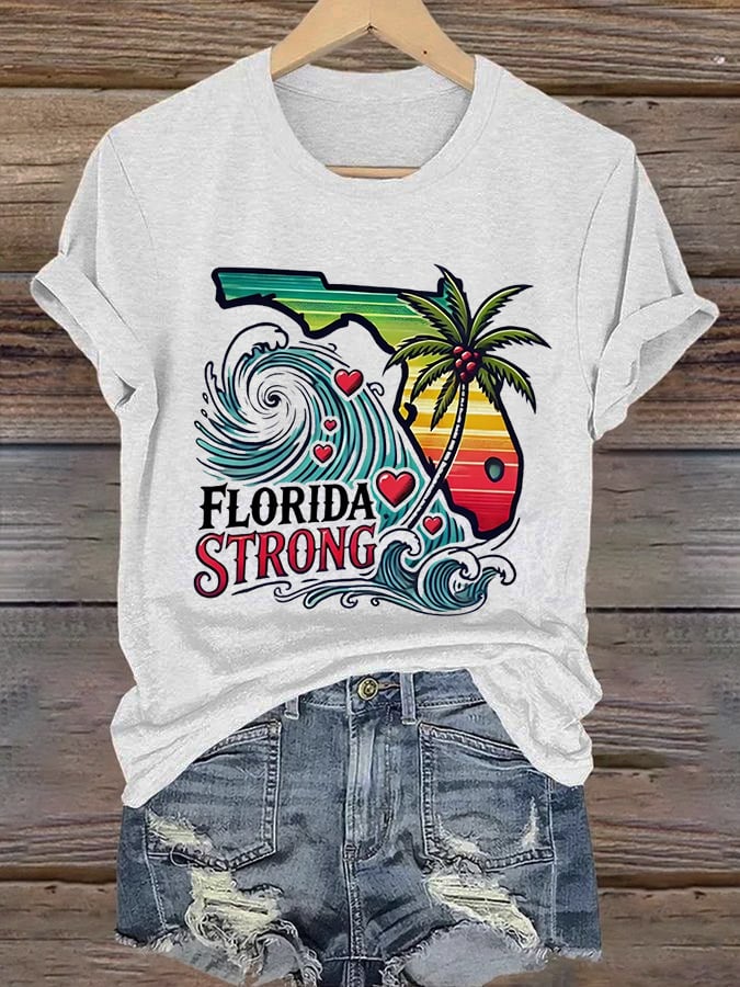 Women's Florida Strong Printed Crew Neck T-Shirt