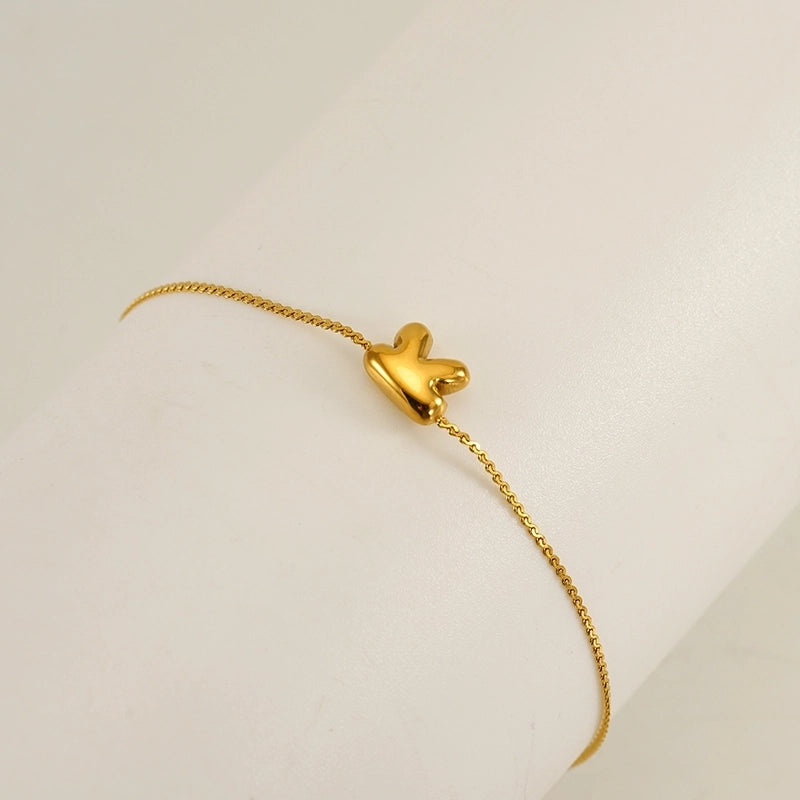 Casual Minimalist Letter 304 Stainless Steel 18K Gold Plated Bracelets In Bulk