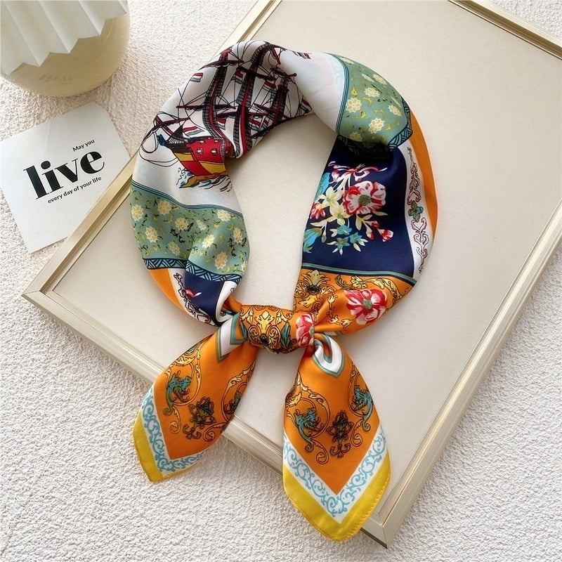 Unisex Sweet Silk Printing Silk Scarf