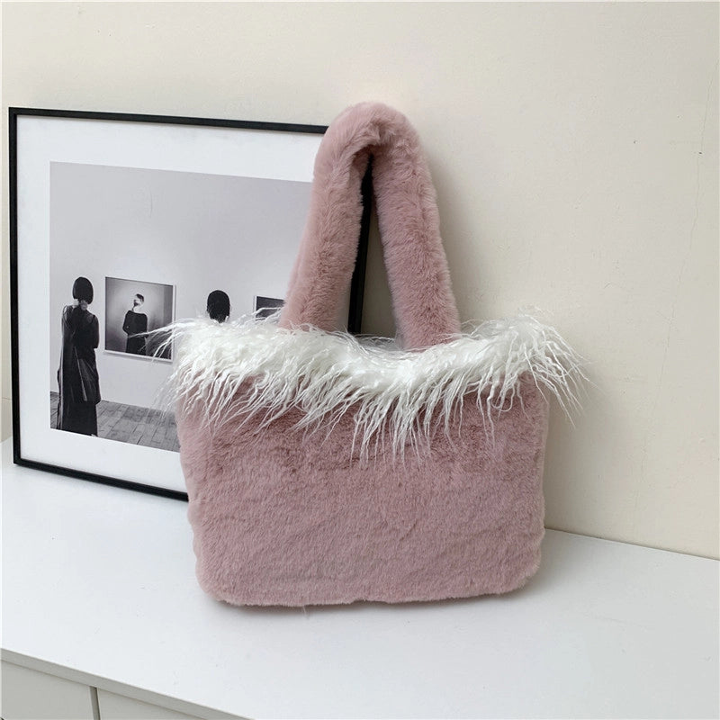 Shoulder Bag Plush Bag Large Capacity Totes Fashion Simple Trendy Temperament Underarm Bag