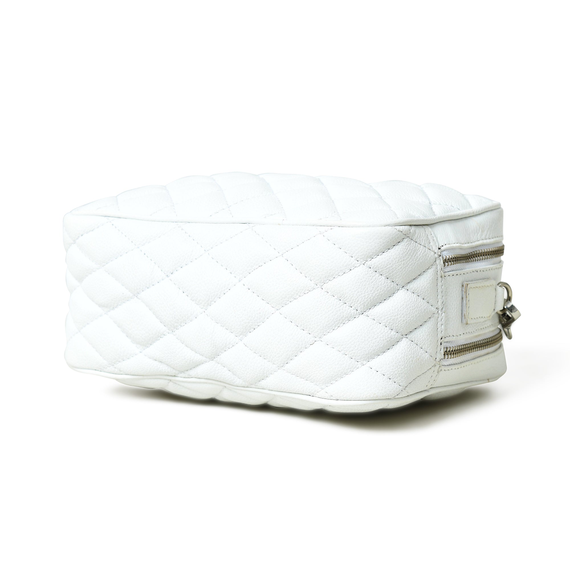Stylish Mini Quilted Crossbody Bag. White