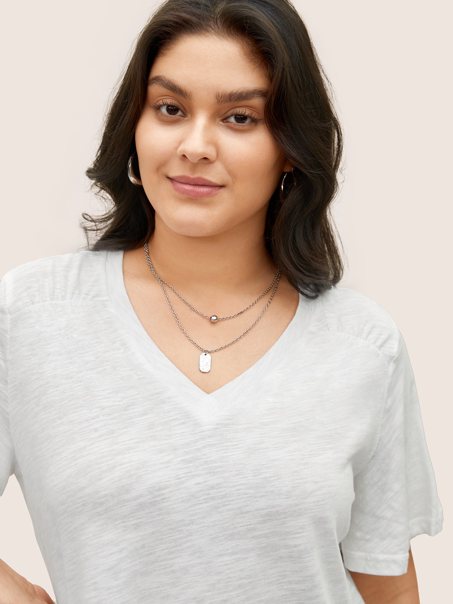 Plain Ruffle Sleeve Heather V Neck T-shirt