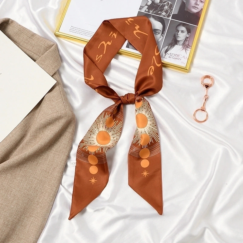 Women's Lady Geometric Satin Silk Scarf