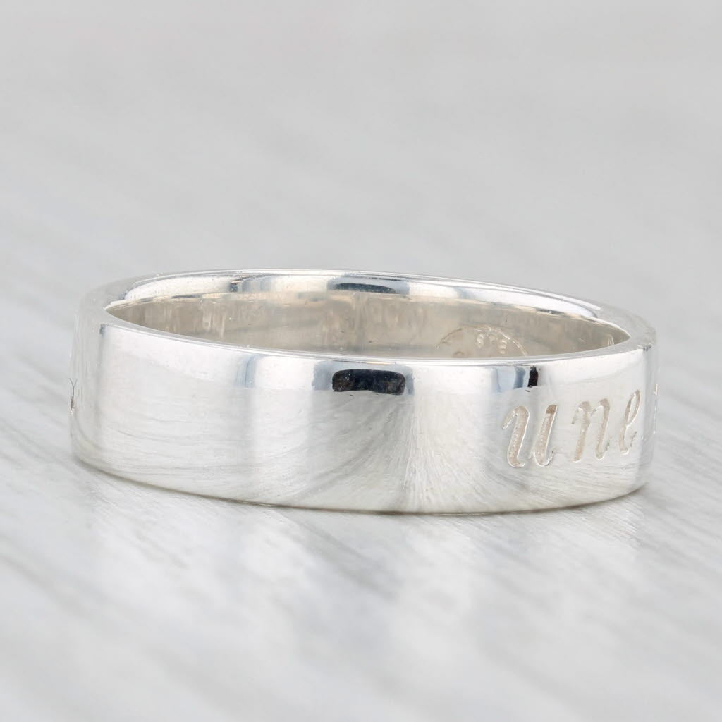Une Vie a Plaein Bord Ring Sterling Silver Size 9 Band Stackable A Rodin