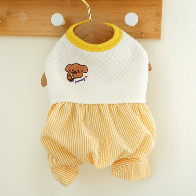 Plaid Bear Four-legged Dog Cat Clothes