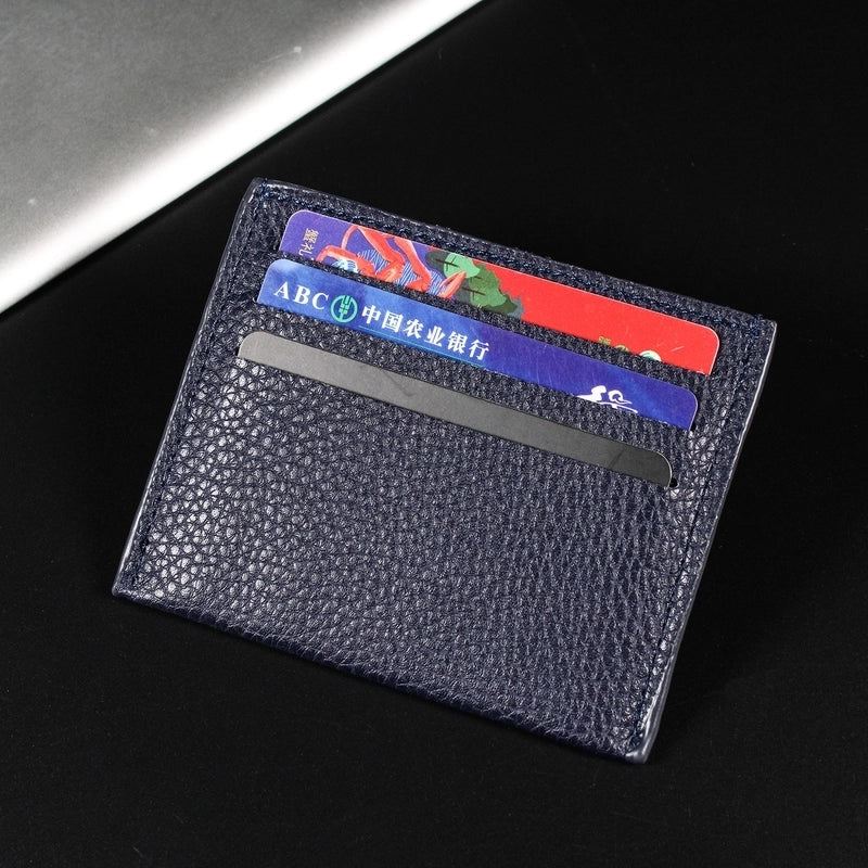 Unisex All Seasons Pu Leather Solid Color Vintage Style Square Open Card Holder