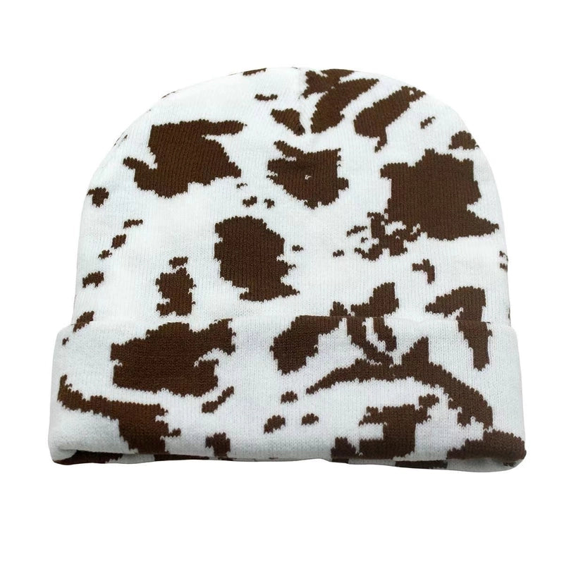 Autumn And Winter New Fashion Cow Pattern Jacquard Knitted Wool Hat Couple Versatile Cold Hat