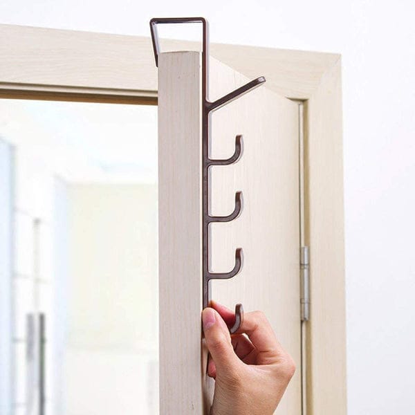 Buy 2 get 2 Free Offer Multifunctional Over the Door Hangers with 5 Hooks Portable Storage No Screw needed Easy to Use