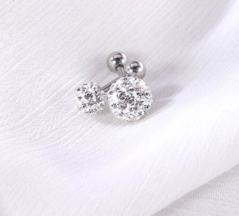Minimalist Solid Color Stainless Steel Inlay Artificial Diamond Ear Studs 1 Piece