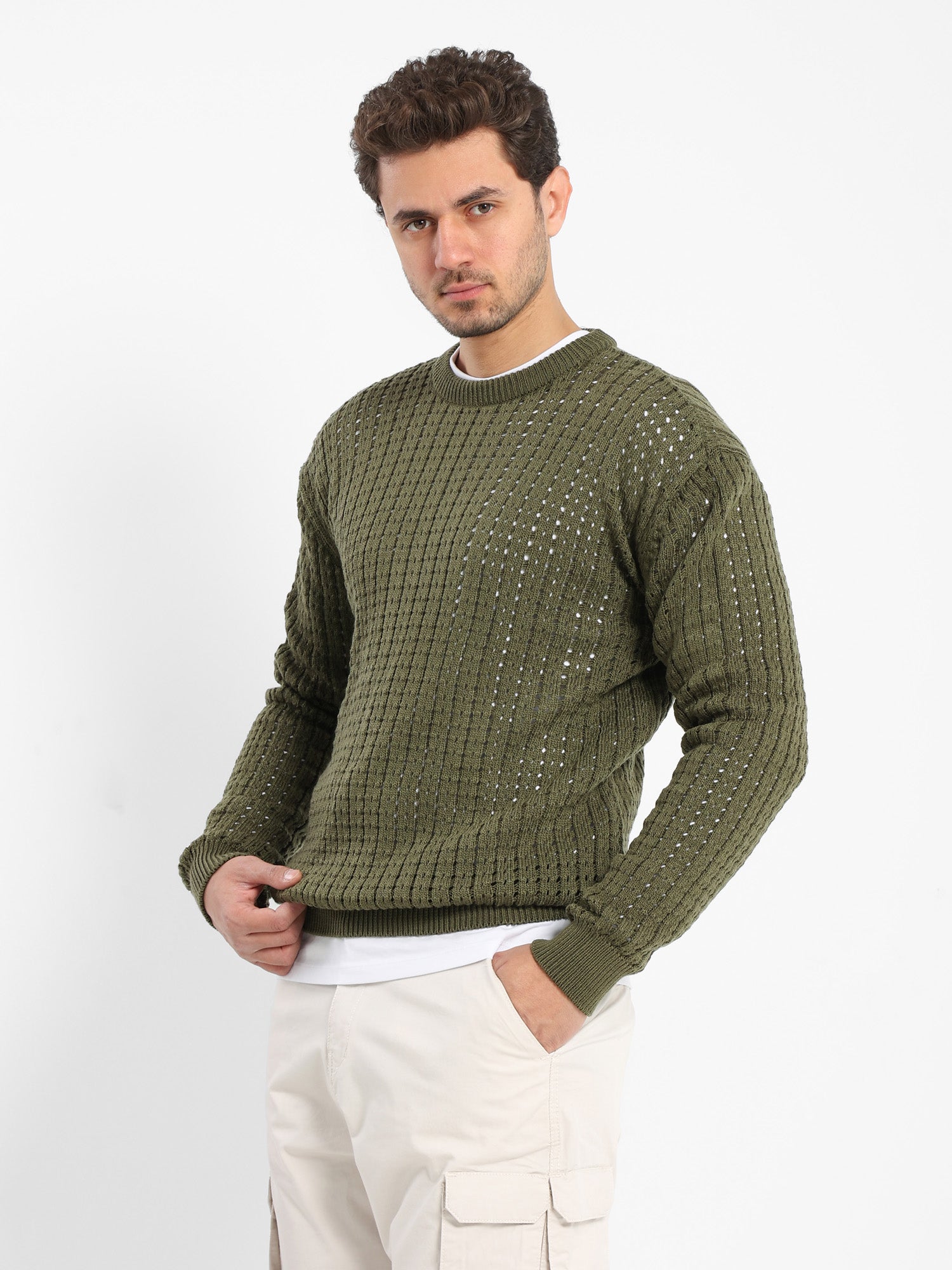 Casual Perforated Pullover
