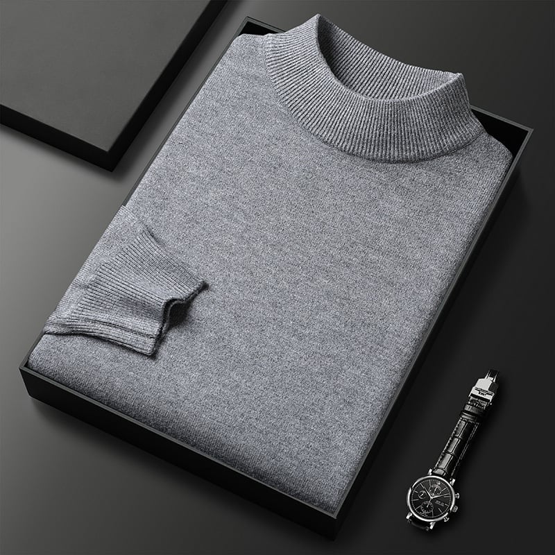 Men's Solid Color Turtleneck Sweater