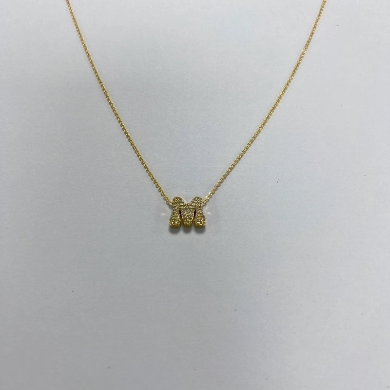 Minimalist Letter Copper Zircon Necklace In Bulk
