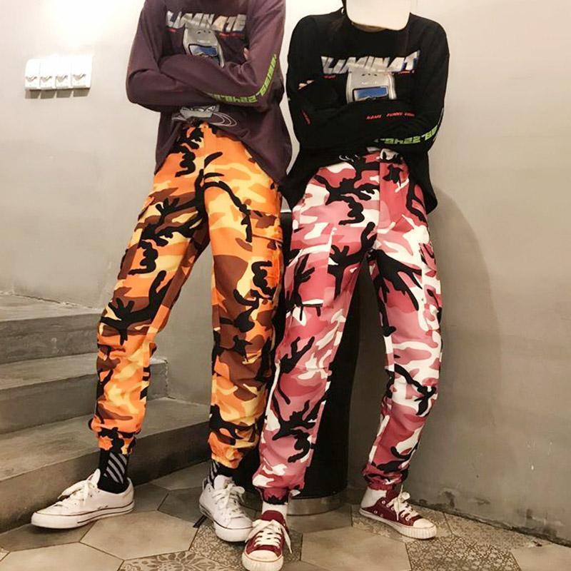 High Waisted Camo Cargo Pants