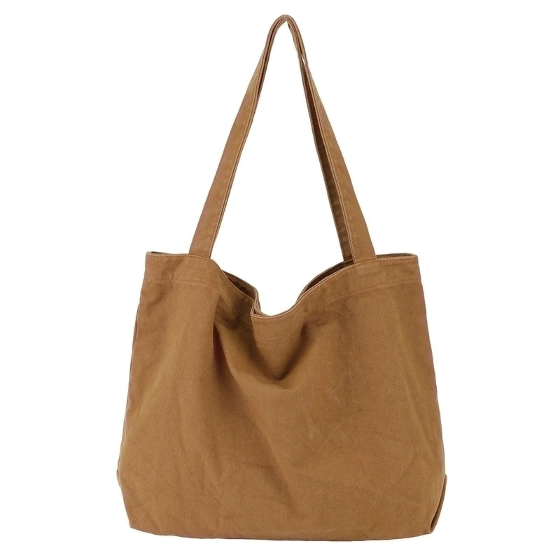 Women's Streetwear Solid Color Canvas Shopping Bags