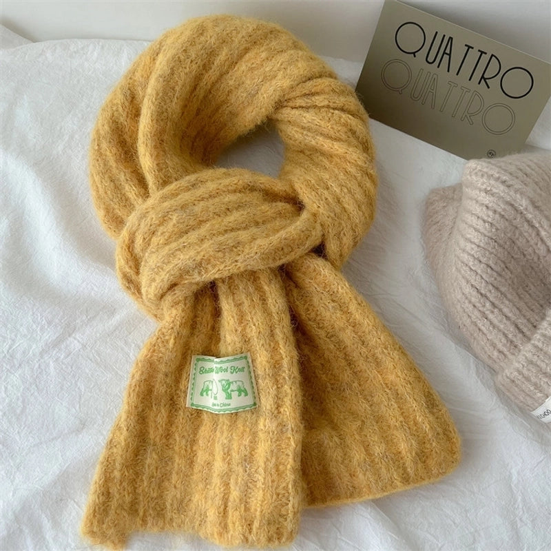 Women's Elegant Solid Color Knit Scarf