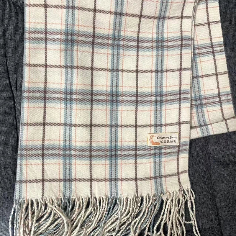 In Stock New Large Plaid Scarf Women's Autumn And Winter Warm Long Thickened All-matching Shawl Men's Scarf