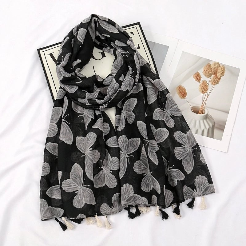 Women'S Bohemian Geometric Cotton And Linen Scarf