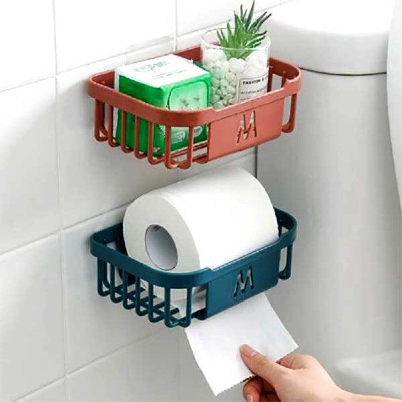 MultiFunctional Wall-Mounted Storage Box Toilet Roll Paper Holder
