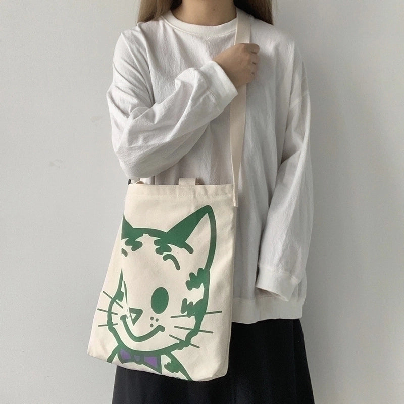 Women's Classic Style Color Block Canvas Shopping Bags