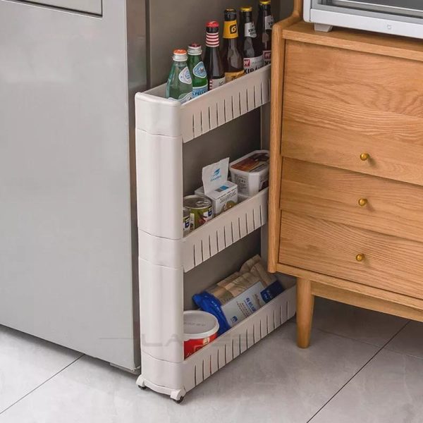 Mobile Shelving Unit Organizer Slide-Out Slim Storage Cart