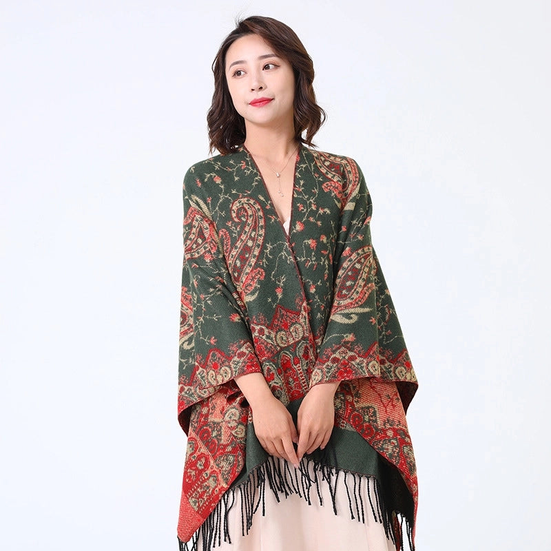 Women's Streetwear Cashew Nuts Imitation Cashmere Gradient Color Scarf