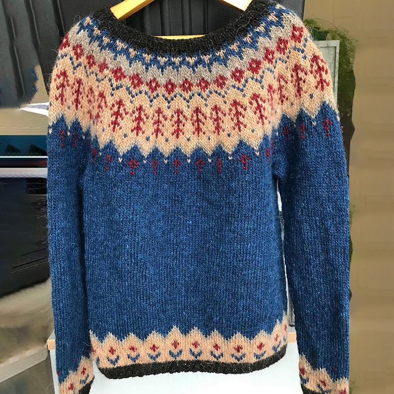 Vintage Icelandic Knit Jacquard Warmth SweaterUnisex