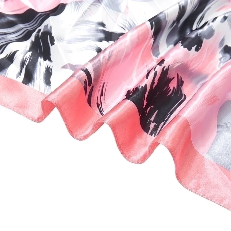 Women's Elegant Flower Satin Printing Silk Scarves
