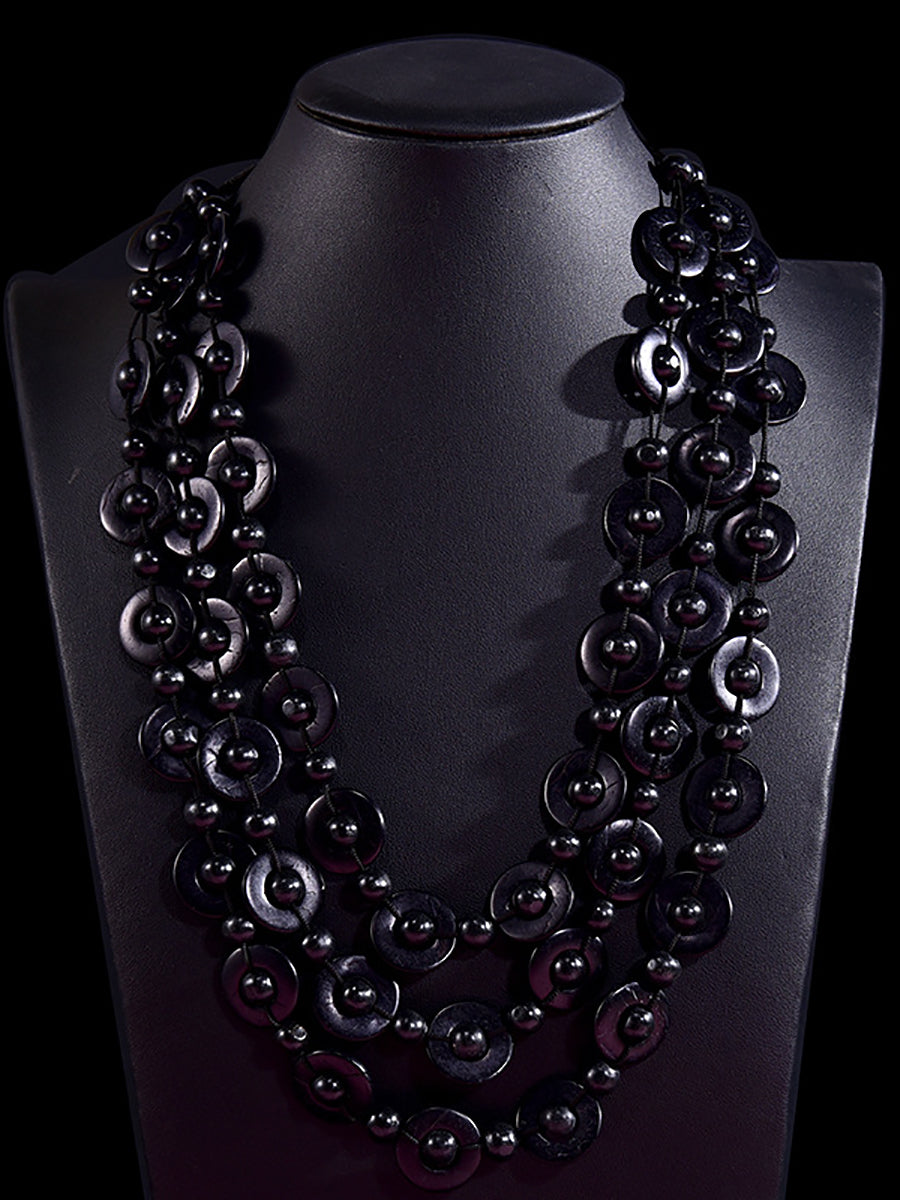 Bohemia Wooden Bead Weave Multilayer Necklace