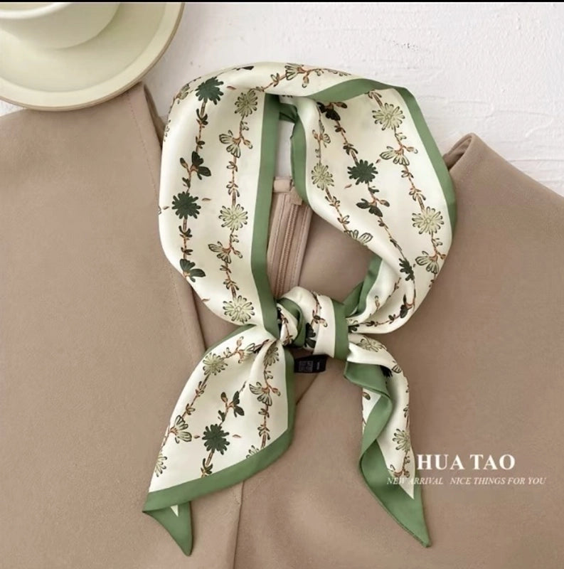 Women's Elegant Printing Polyester Silk Scarf