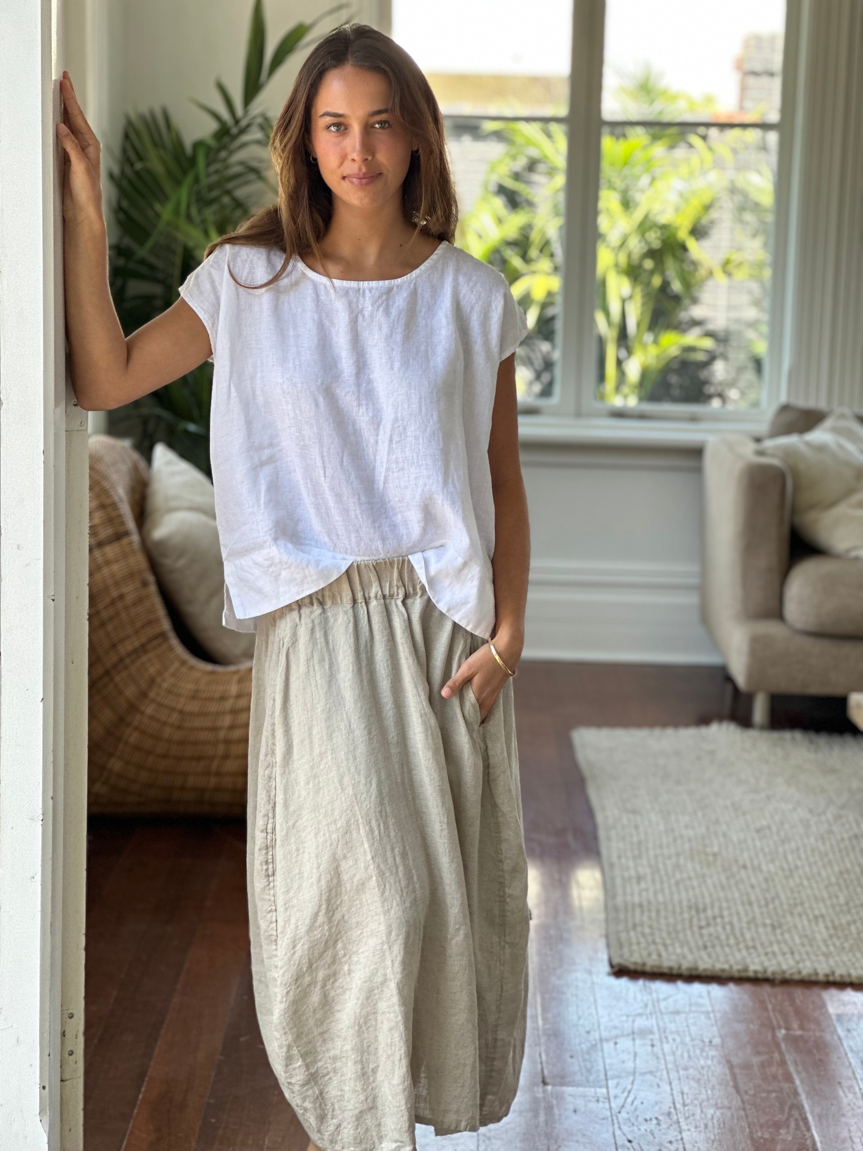 lana skirt-natural linen