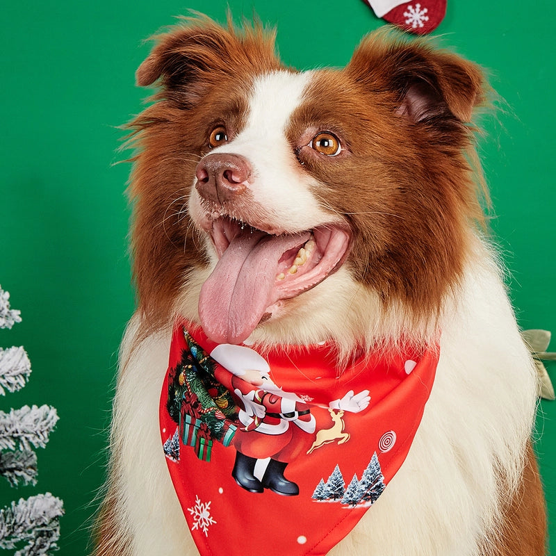 Minimalist Polyester Christmas Christmas Tree Santa Claus Pet Saliva Towel
