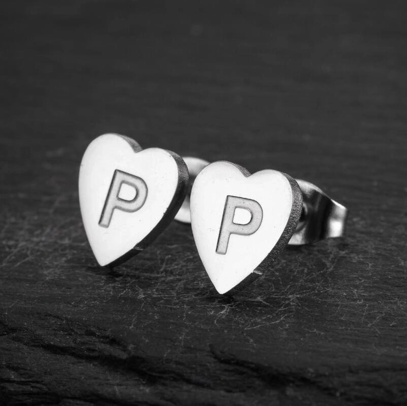 1 Pair Fashion Letter Heart Shape Plating 304 Stainless Steel 18K Gold Plated Ear Studs