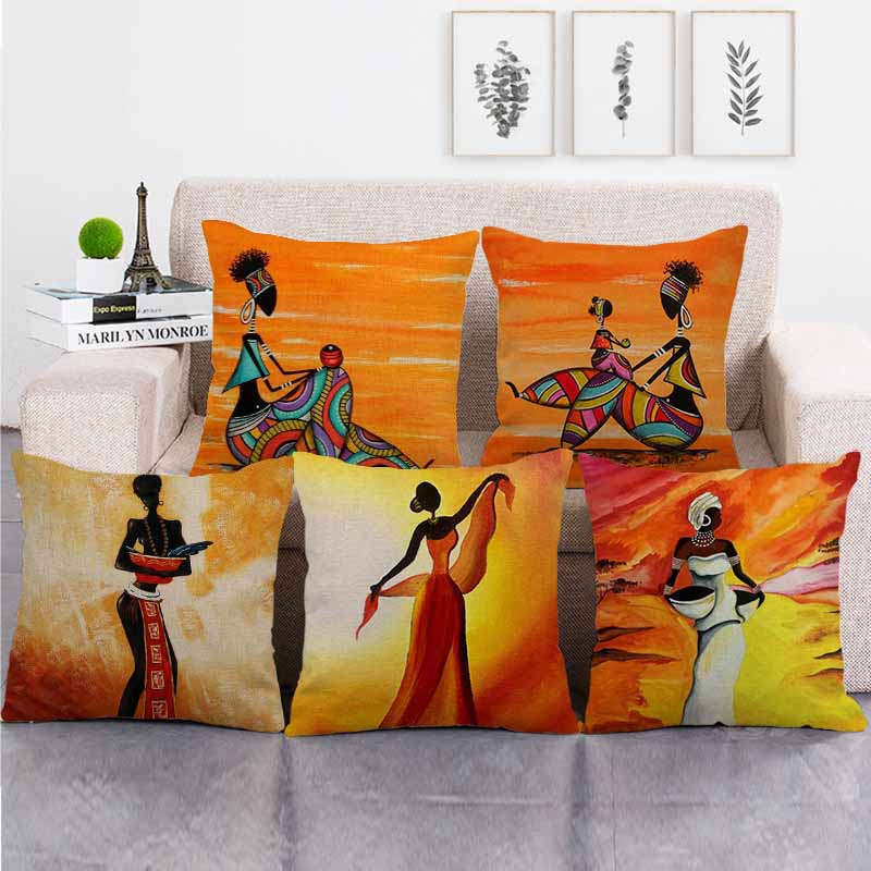 18 African Woman Home Decor Pillow Case Gallery Exotic Restaurant Cushion Cover