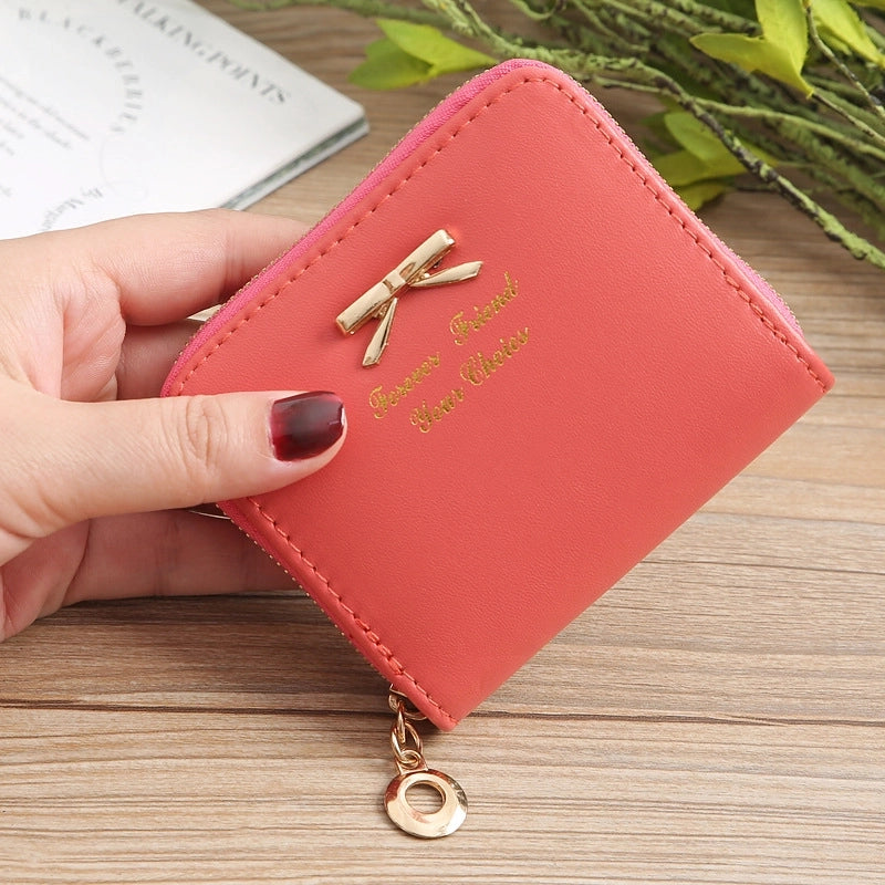 Korean Bow Coin Purse Wallet Candy Color Coin Bag