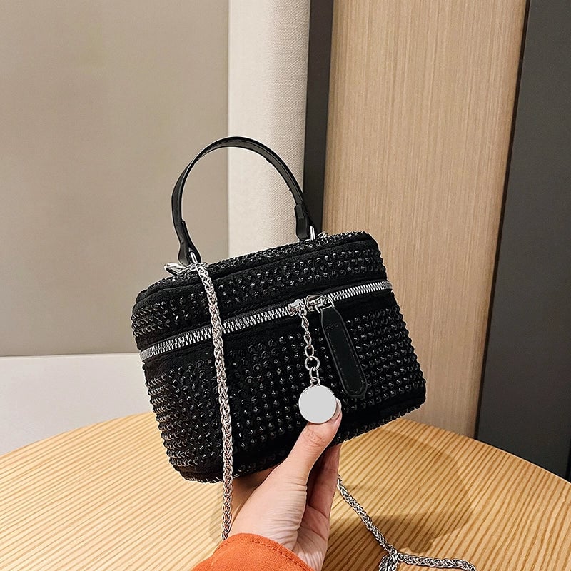 Women's Medium Pu Leather Solid Color Elegant Streetwear Square Zipper Shoulder Bag Crossbody Bag